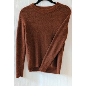 Loft Women Caramel Brown Sweater Long Sleeve Acrylic Size XS V Back Detail